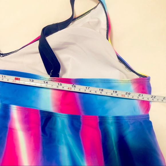 Plus Size 3X Cross Front Vivid 🌈 Tankini Swimsuit Top 🆕 - Picture 8 of 12